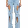 Bottoms * | Jump Around Cutout Relaxed Fit Jeans Light Blue