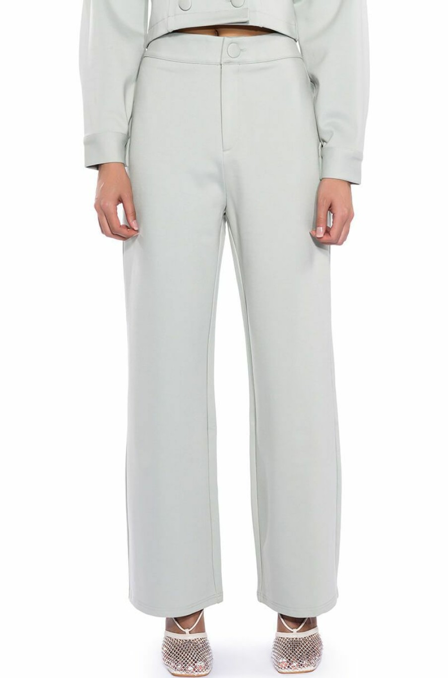 Bottoms * | Tried And True Straight Leg Trouser Light Green