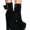 Shoes * | Azalea Wang Charmer Chunky Platform Bootie In Black