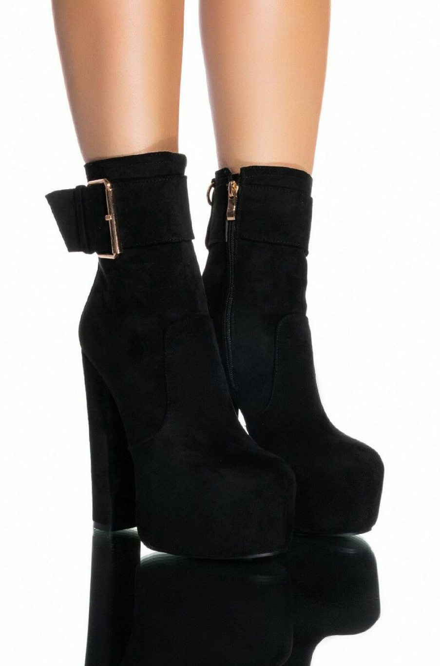 Shoes * | Azalea Wang Charmer Chunky Platform Bootie In Black