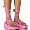 Shoes * | Azalea Wang Catching Flights Flatform Sandal In Pink