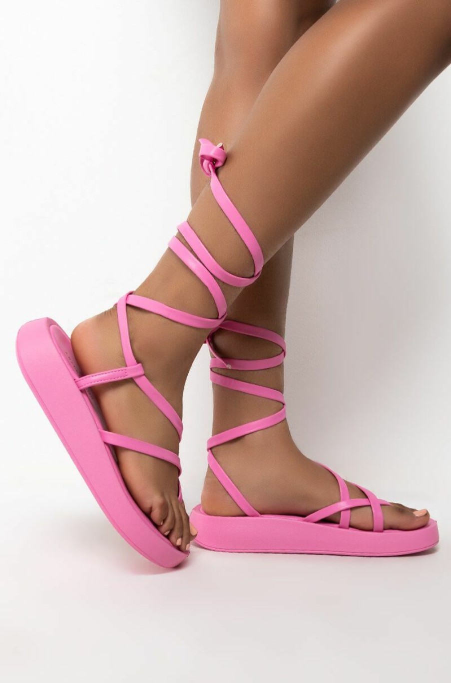 Shoes * | Azalea Wang Catching Flights Flatform Sandal In Pink