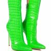 Shoes * | Azalea Wang Faye Croc Bootie In Green