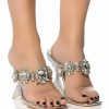 Shoes * | Azalea Wang Barbados Chunky Mule Jewel Pump In Silver