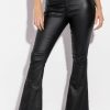 Bottoms * | On Duty Vegan Leather High Rise Flare Pants