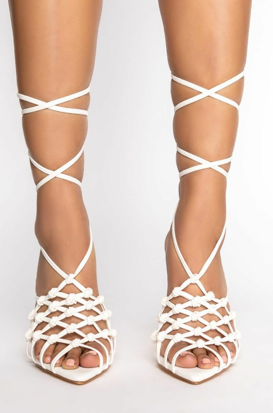 Shoes * | It'S About Damn Time Stiletto Sandal In White