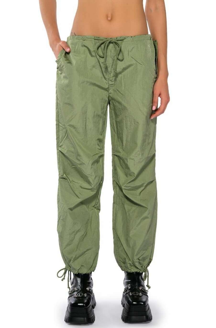 Bottoms * | Too Legit Wide Leg Cargo Pants Green