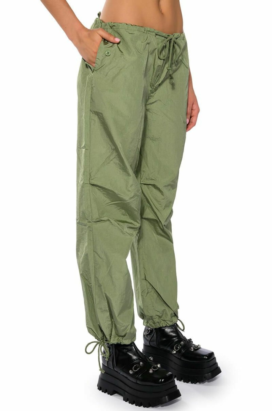 Bottoms * | Too Legit Wide Leg Cargo Pants Green