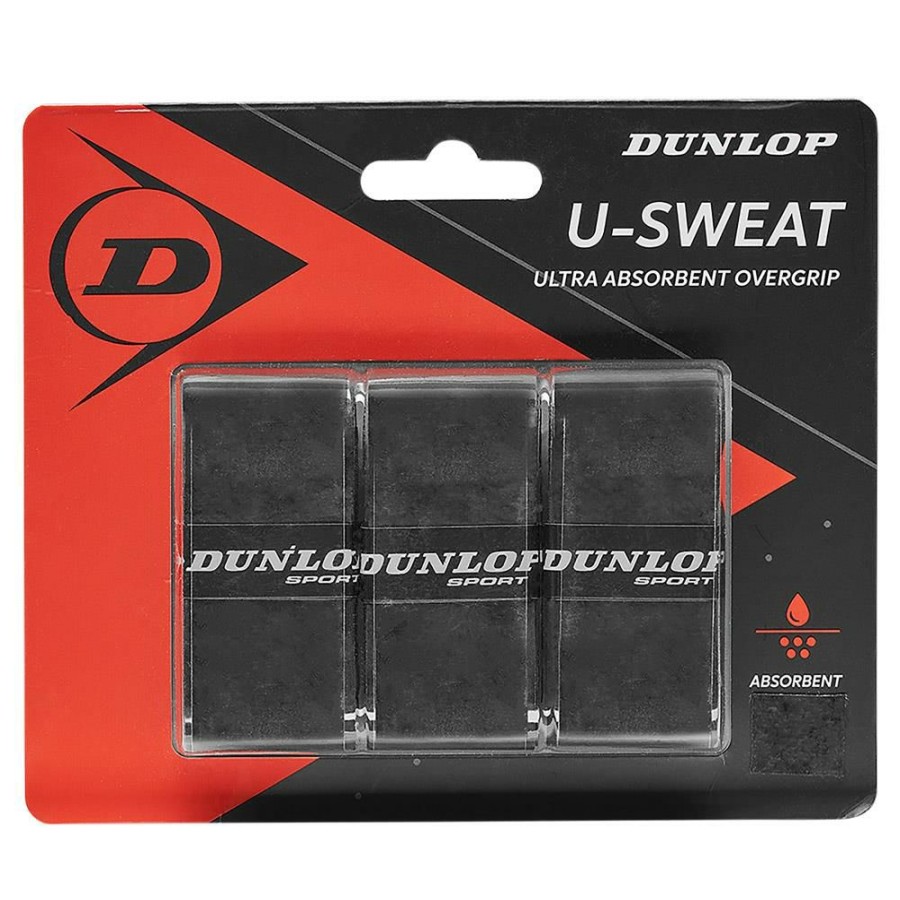 Overgrips * | Dunlop U-Sweat Overgrip 3 Pack Black