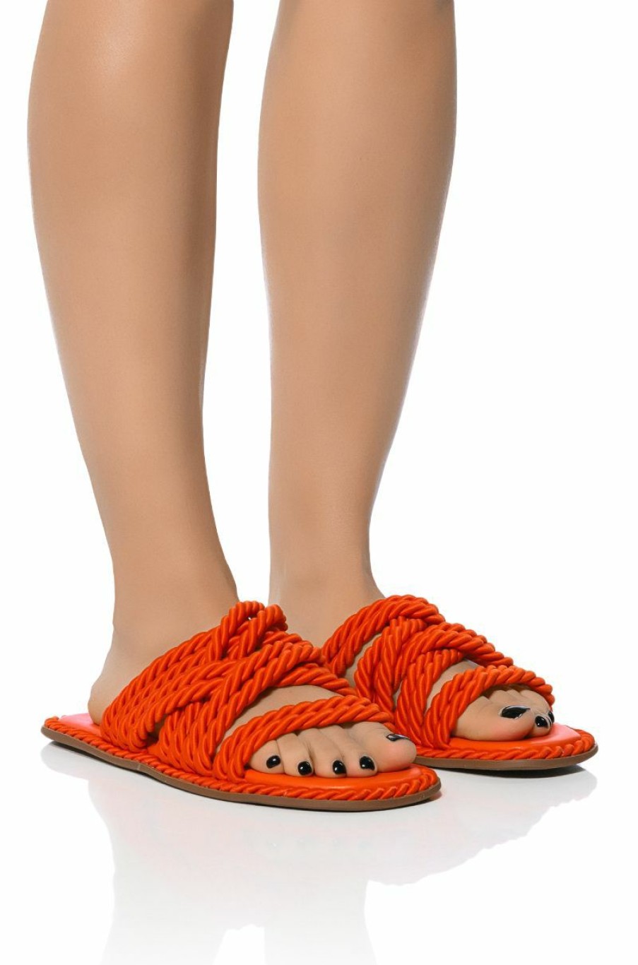 Shoes * | Azalea Wang Delores Rope Upper Sandal In Orange