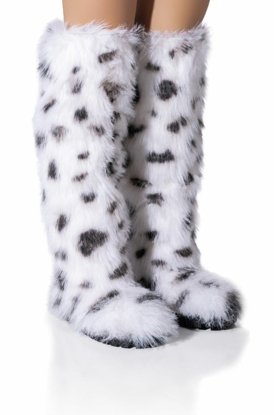 Shoes * | Azalea Wang Tundra Furry Over The Knee Boots In Multi