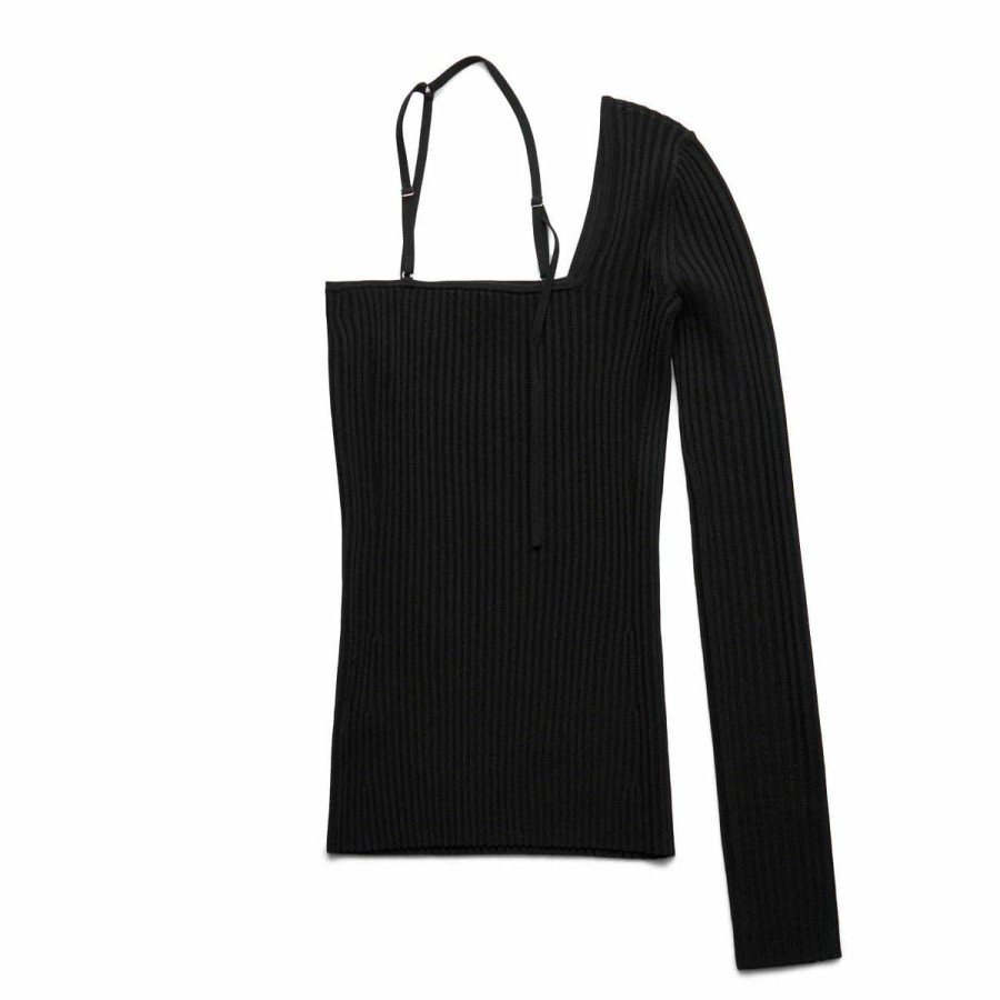 Women'S & Unisex * | Helmut Lang One-Shoulder Top Black/Black - X3K