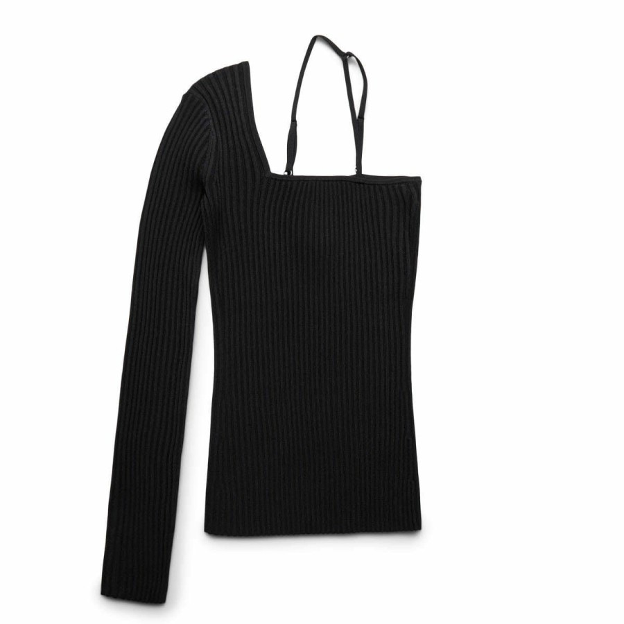 Women'S & Unisex * | Helmut Lang One-Shoulder Top Black/Black - X3K