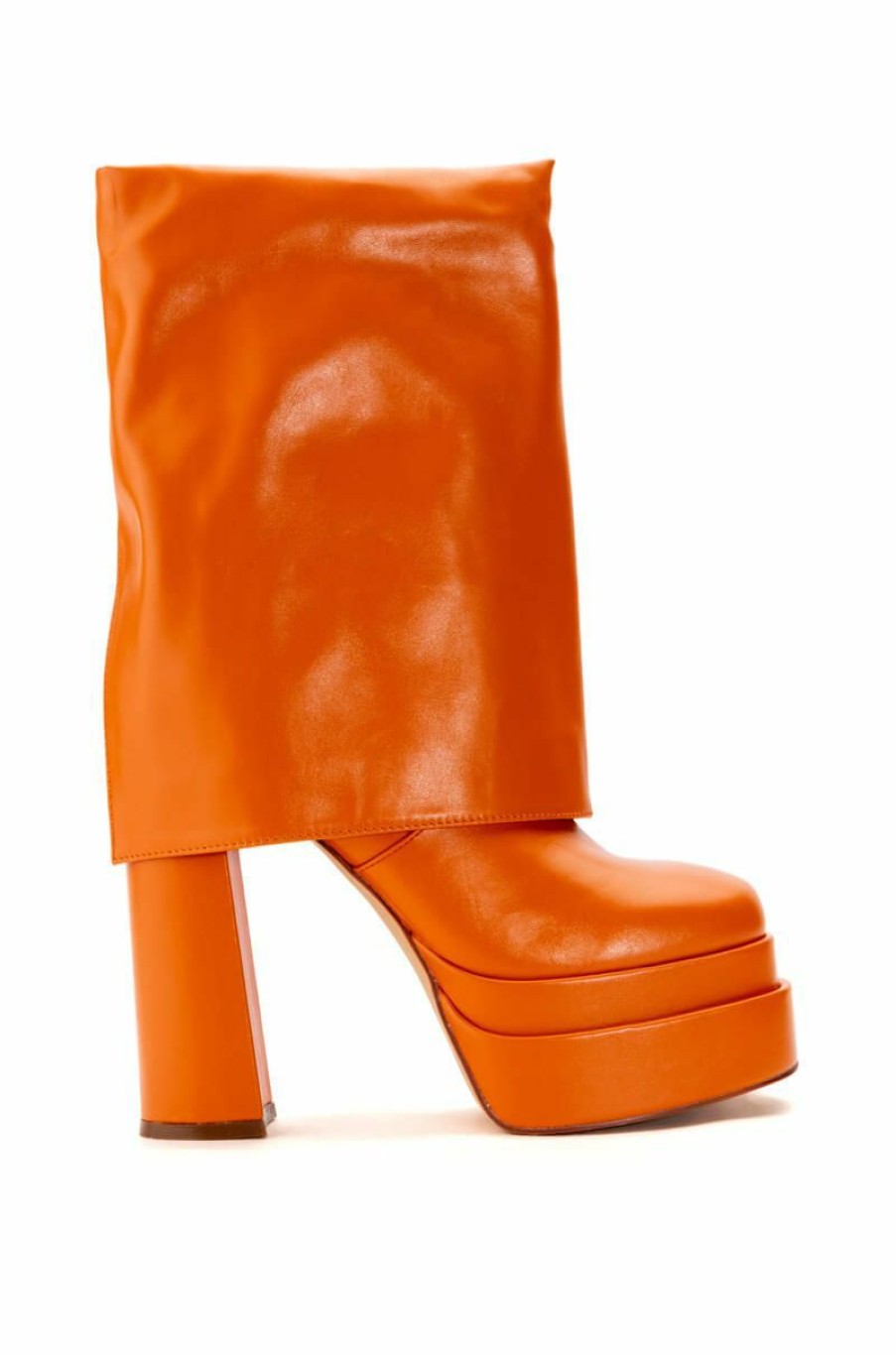 Shoes * | Azalea Wang Baby Fold Over Bootie In Orange