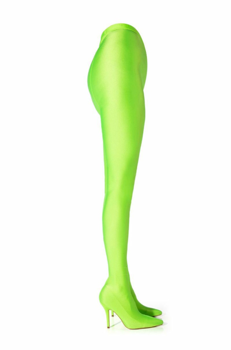 Shoes * | Azalea Wang Star Stretch Sexy Stiletto Pant Boot In Lime