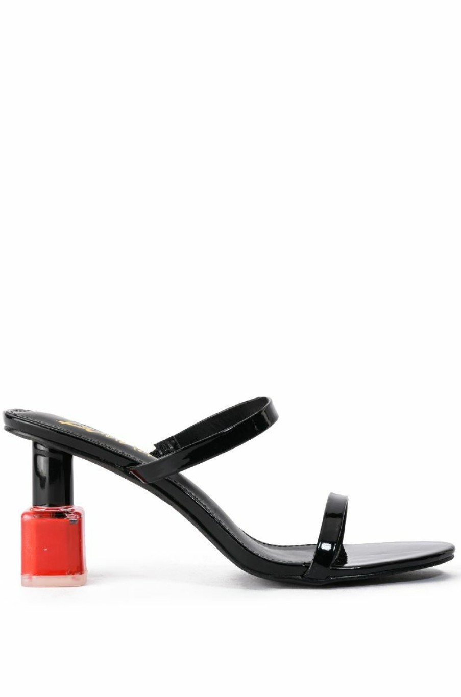 Shoes * | Finishing Touches Nail Polish Mule Sandal In Black