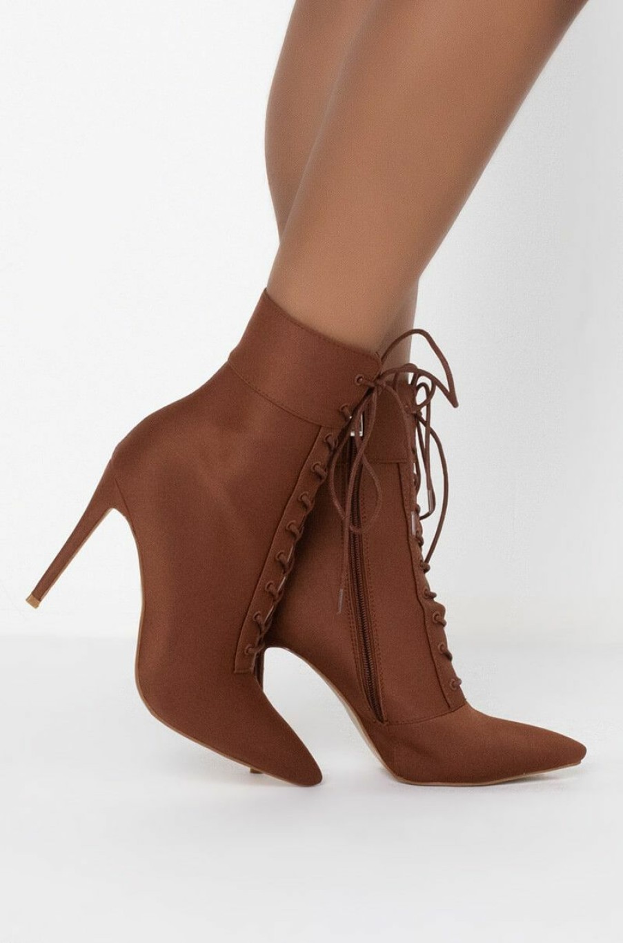 Shoes * | Azalea Wang Light Me Up Stiletto Bootie In Rust