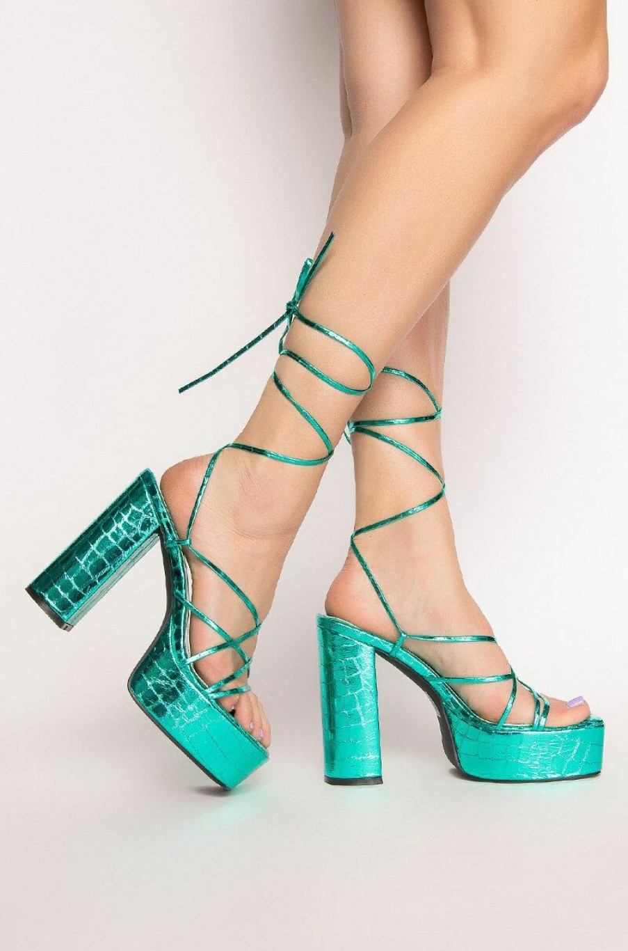 Shoes * | Azalea Wang Push Your Limit Chunky Sandal In Green