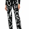 Bottoms * | Abstract Painted High Waisted Wide Leg Jean Black