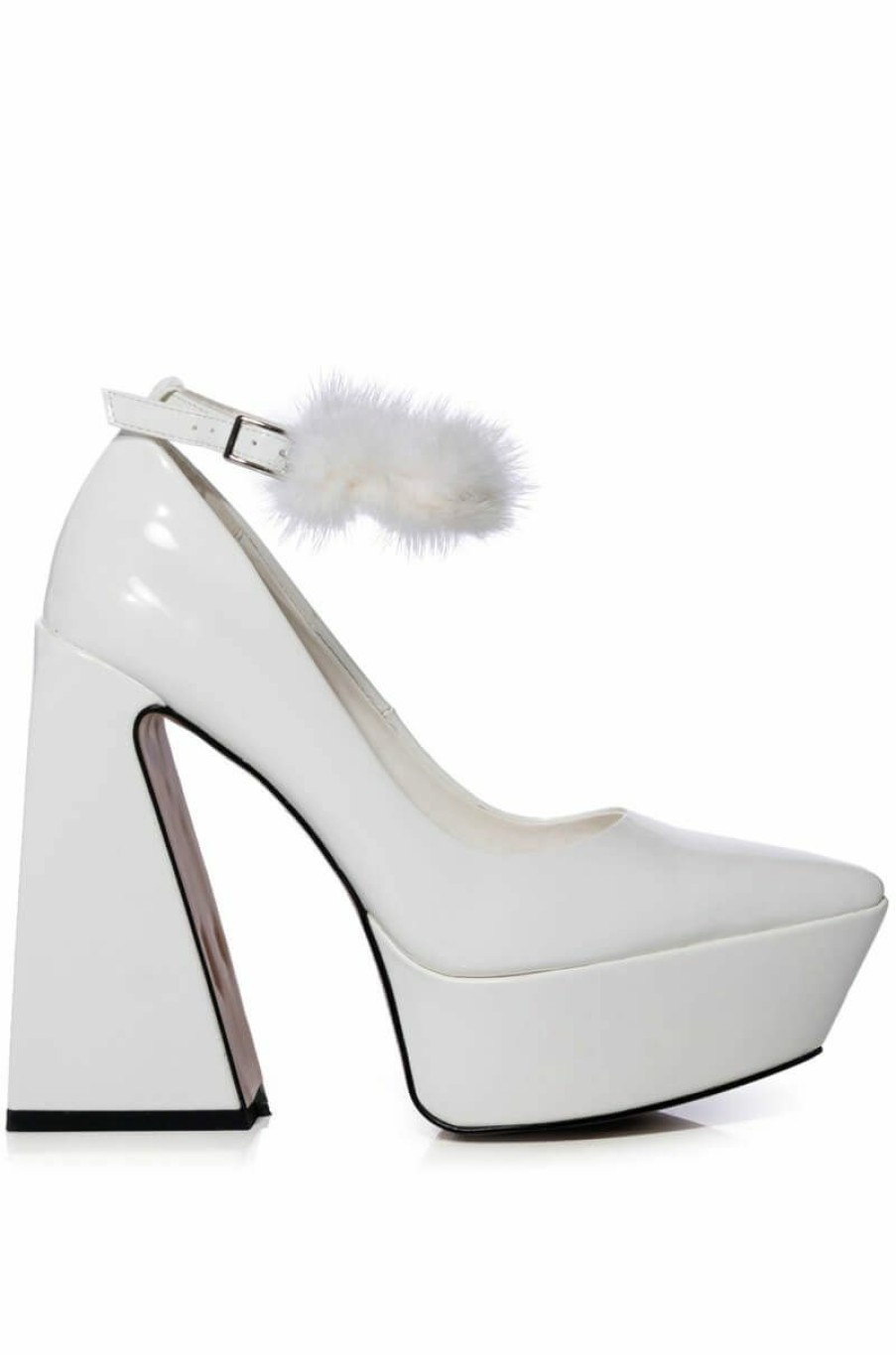 Shoes * | Azalea Wang Boudoir Chunky Platform Pump In White