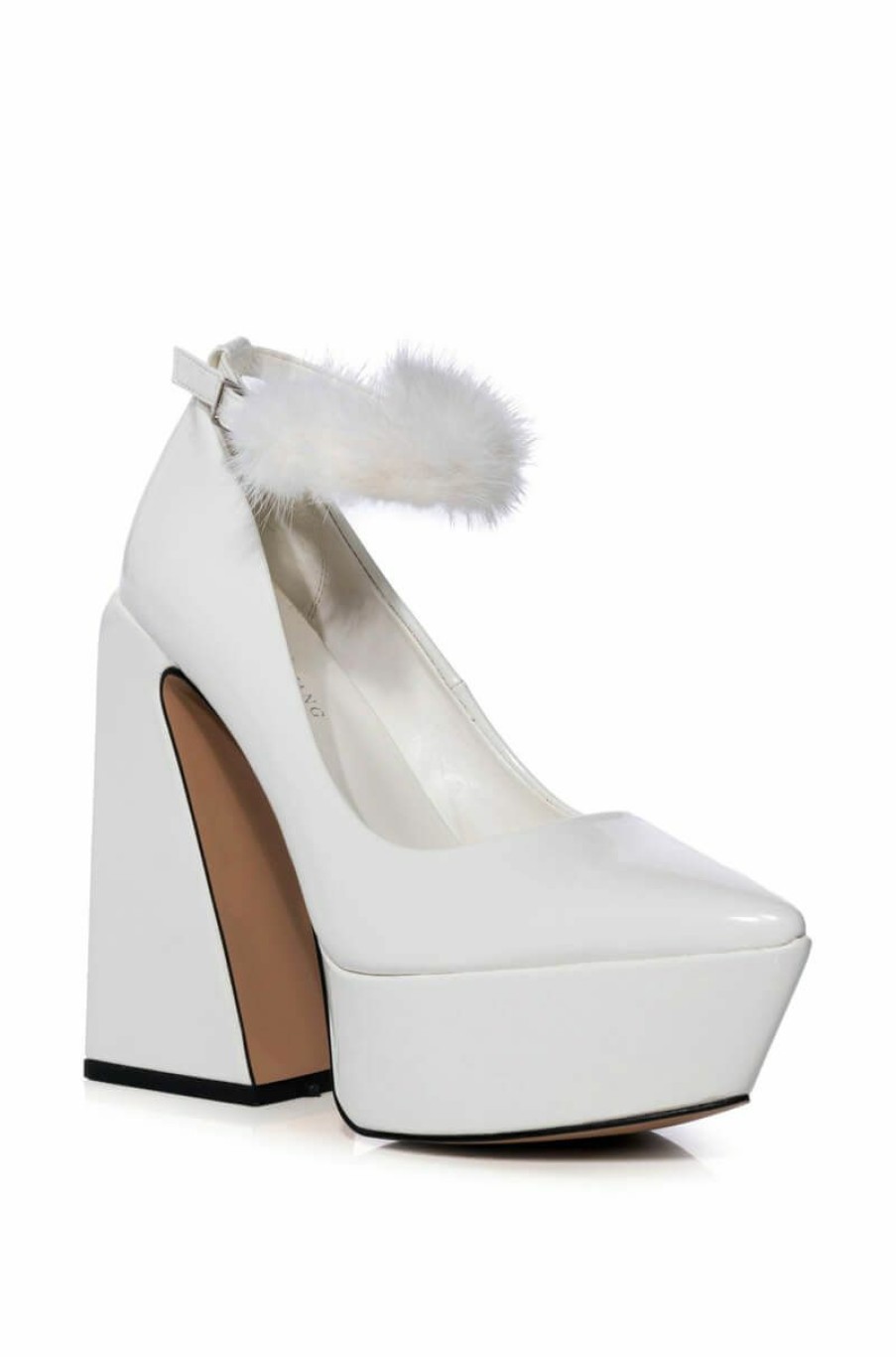 Shoes * | Azalea Wang Boudoir Chunky Platform Pump In White