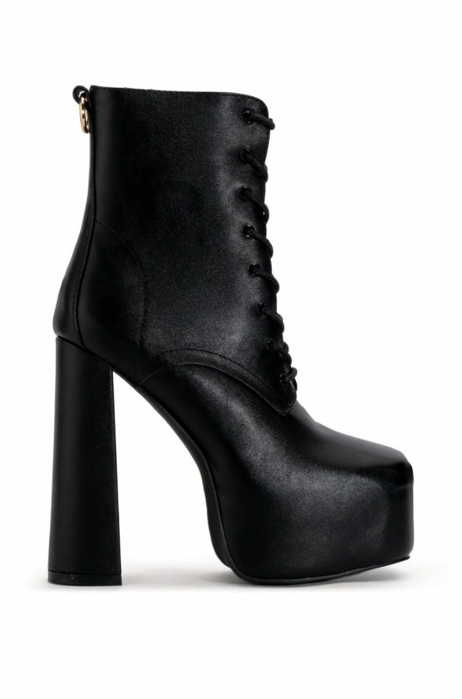 Shoes * | Azalea Wang Naveah Chunky Lace Up Bootie In Black