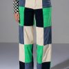 Bottoms * | Hallie Color Blocked Wide Leg Pant Green