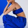 Bottoms * | Frenchy Wide Leg Cargo Pant Royal Blue