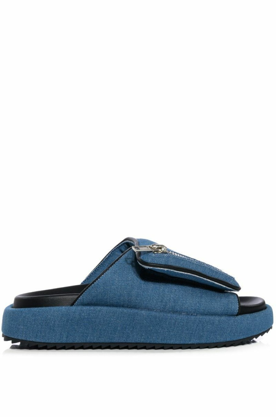 Shoes * | Azalea Wang Calico Slip On Sandal In Blue Denim