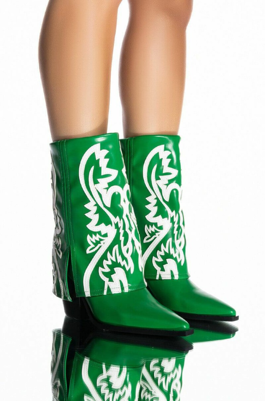 Shoes * | Azalea Wang Esperanza Western Bootie In Green