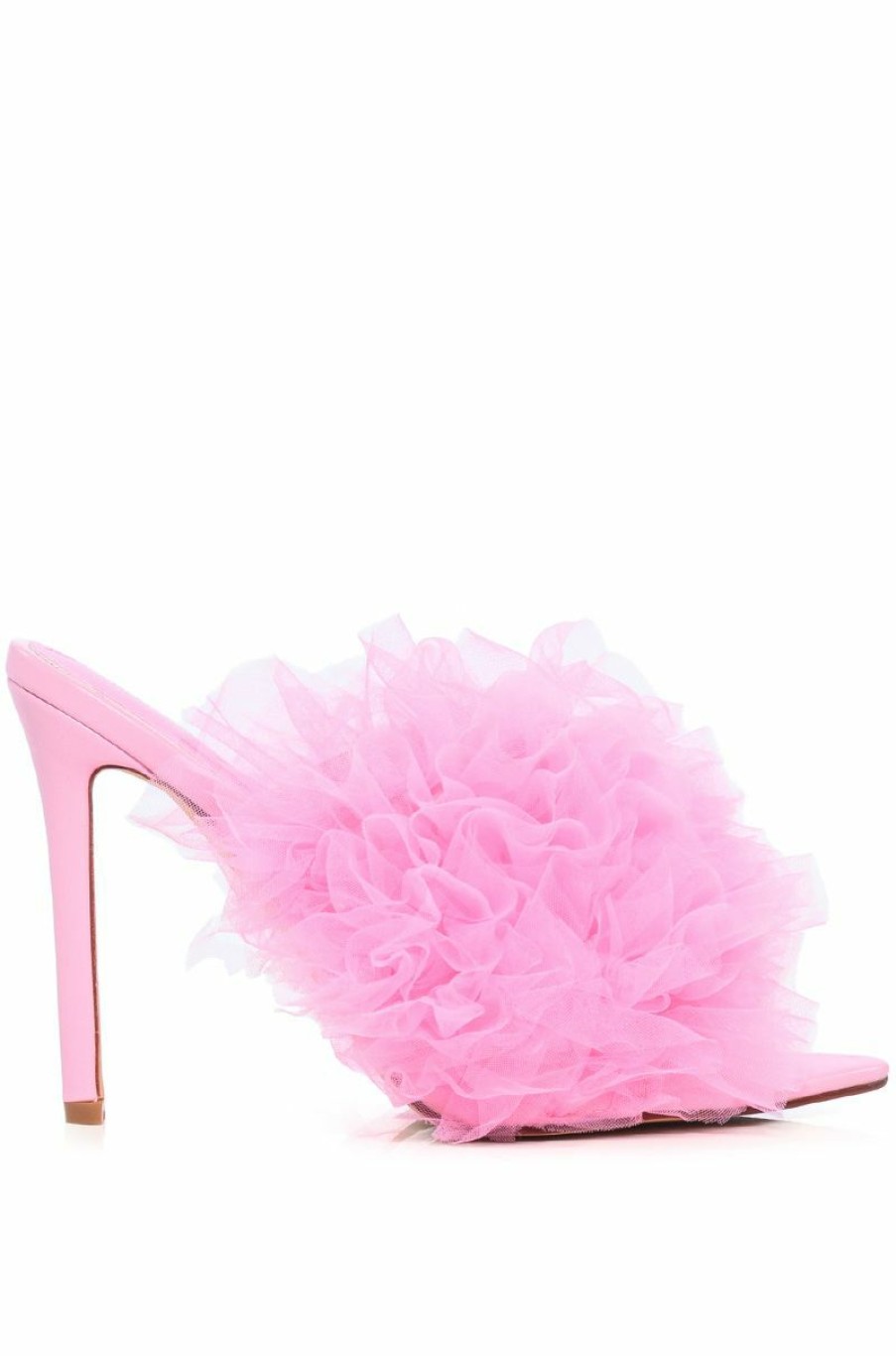 Shoes * | Azalea Wang Stiletto Tulle Sandal In Pink