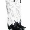 Shoes * | Azalea Wang Outland Western Wedge Boot In Black White