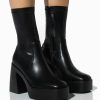 Shoes * | Azalea Wang Danielle Chunky Bootie With 4 Way Stretch In Stretch Black