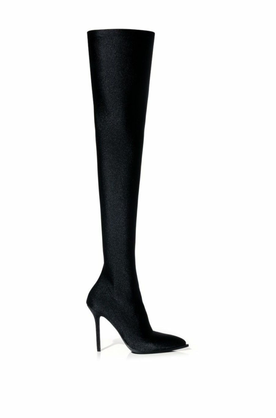 Shoes * | Azalea Wang Star Stretch New Level Thigh High Stiletto Boot In Black