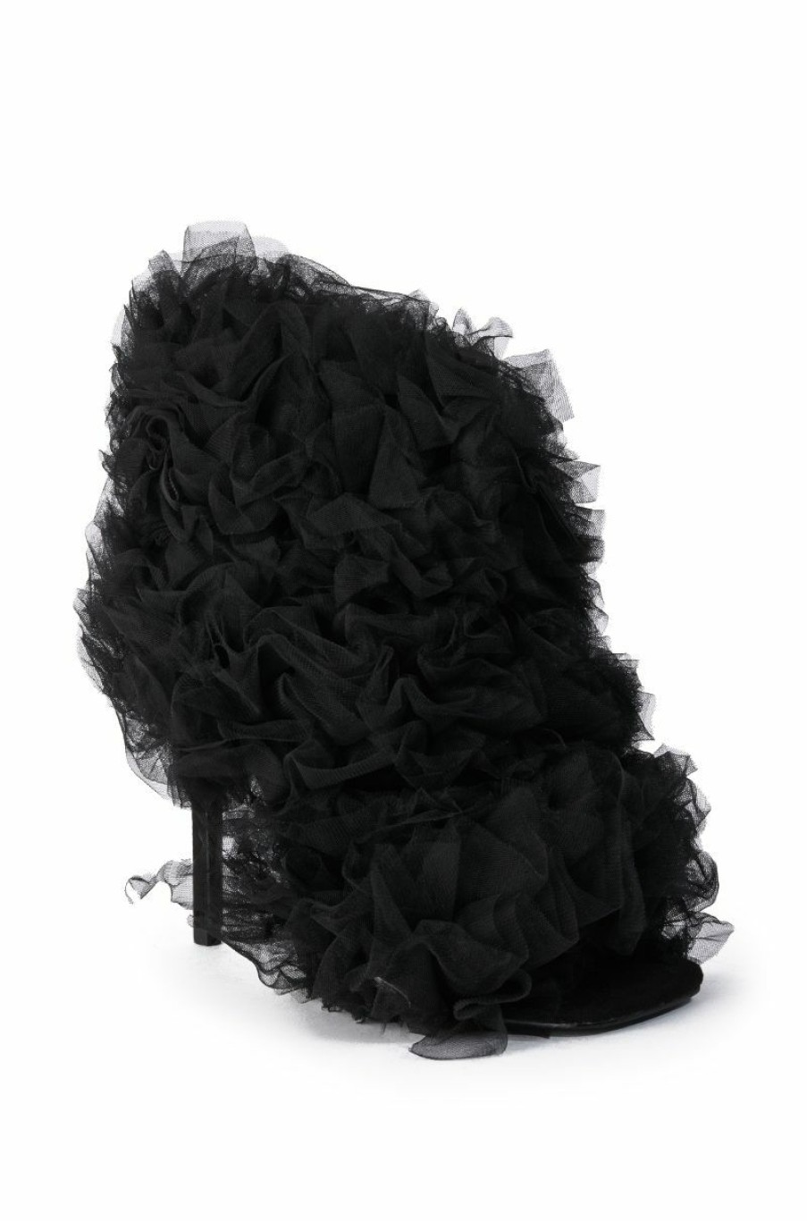 Shoes * | Azalea Wang Tutu Tulle Stiletto Bootie In Black