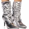 Shoes * | Azalea Wang Ariella Slouch Stiletto Bootie In Silver