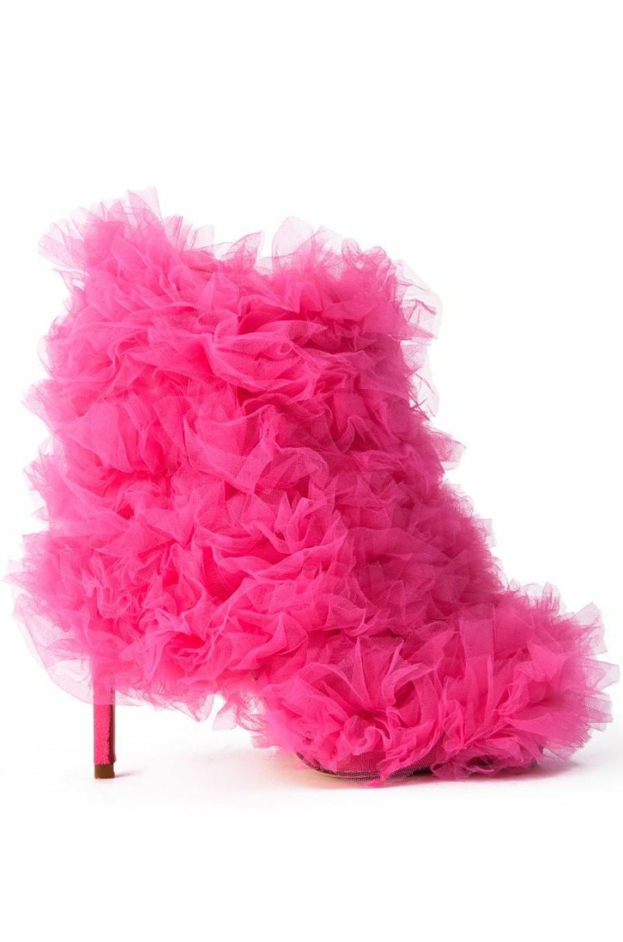 Shoes * | Azalea Wang Tutu Tulle Stiletto Bootie In Fuchsia