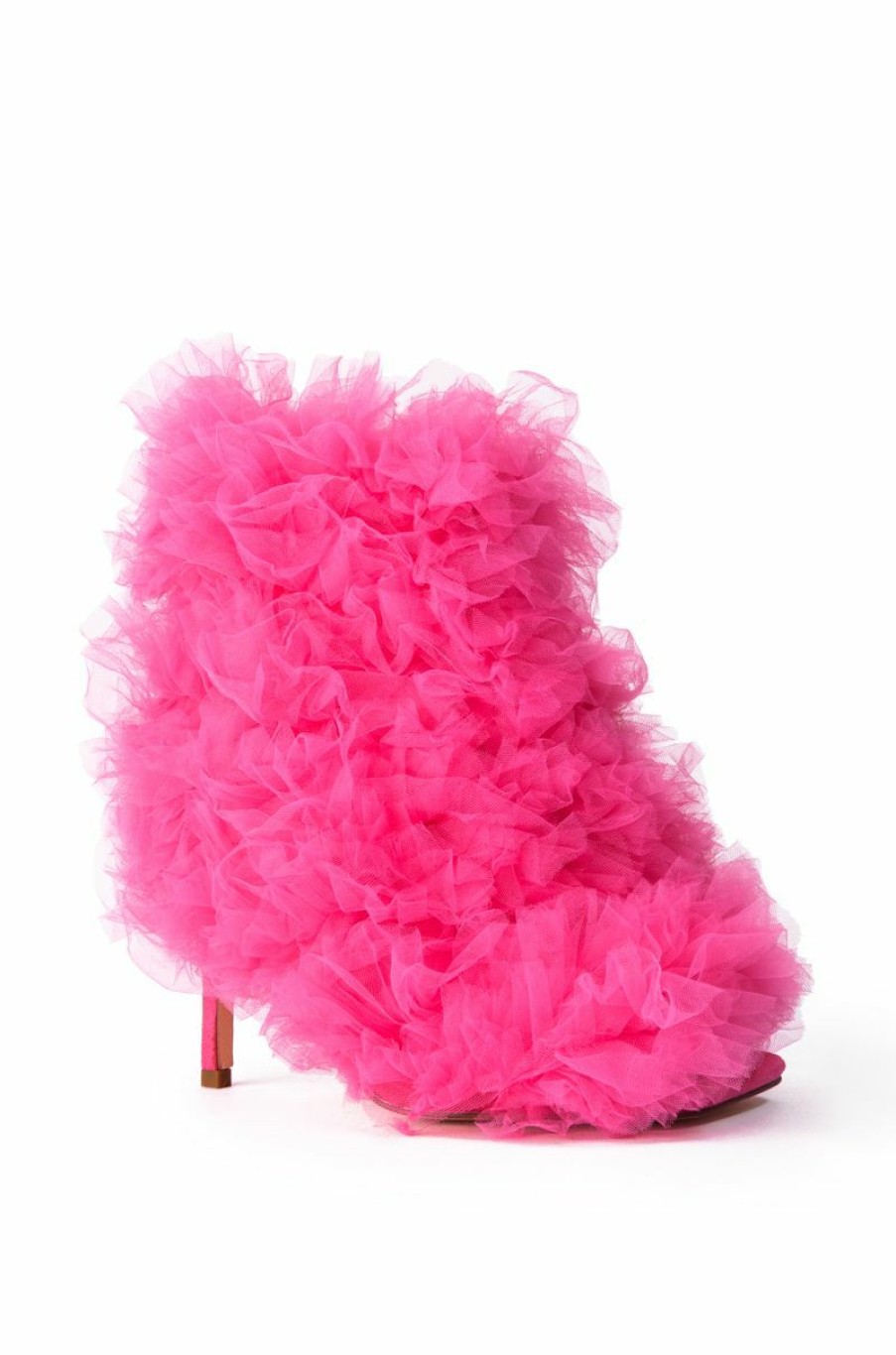 Shoes * | Azalea Wang Tutu Tulle Stiletto Bootie In Fuchsia