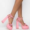 Shoes * | Azalea Wang Sweet Like Sugar Chunky Sandal In Pink