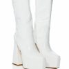 Shoes * | Azalea Wang Kacey Chunky Patent Western Boot In White