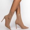 Shoes * | Azalea Wang Work For It Stiletto Bootie In Brown Beige