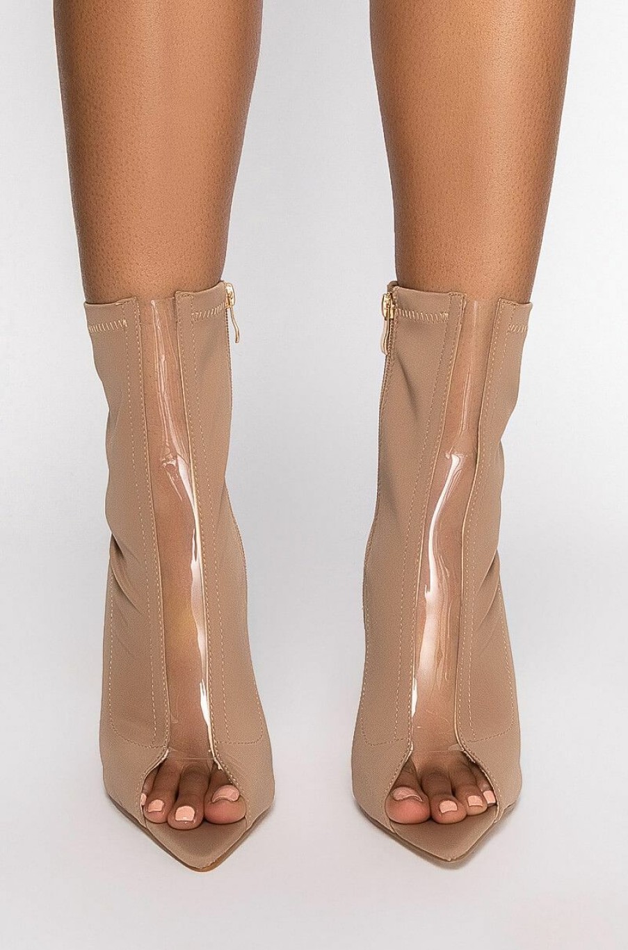 Shoes * | Azalea Wang Work For It Stiletto Bootie In Brown Beige