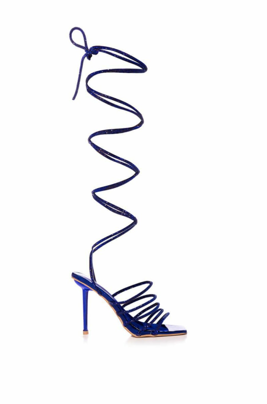 Shoes * | Azalea Wang Slay Station Lace Up Sandal In Blue