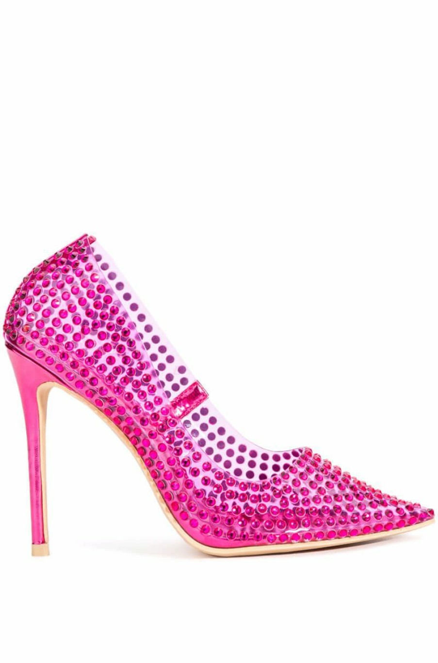 Shoes * | Azalea Wang Find Me On The Dancefloor Rhinestone Pvc Pump In Fuchsia