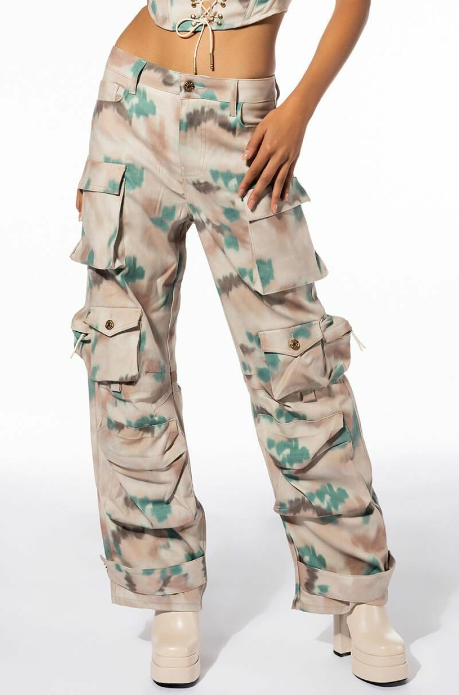 Bottoms * | Wildfire Cargo Pant Beige Multi