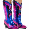 Shoes * | Azalea Wang Way Metallic Boot In Blue