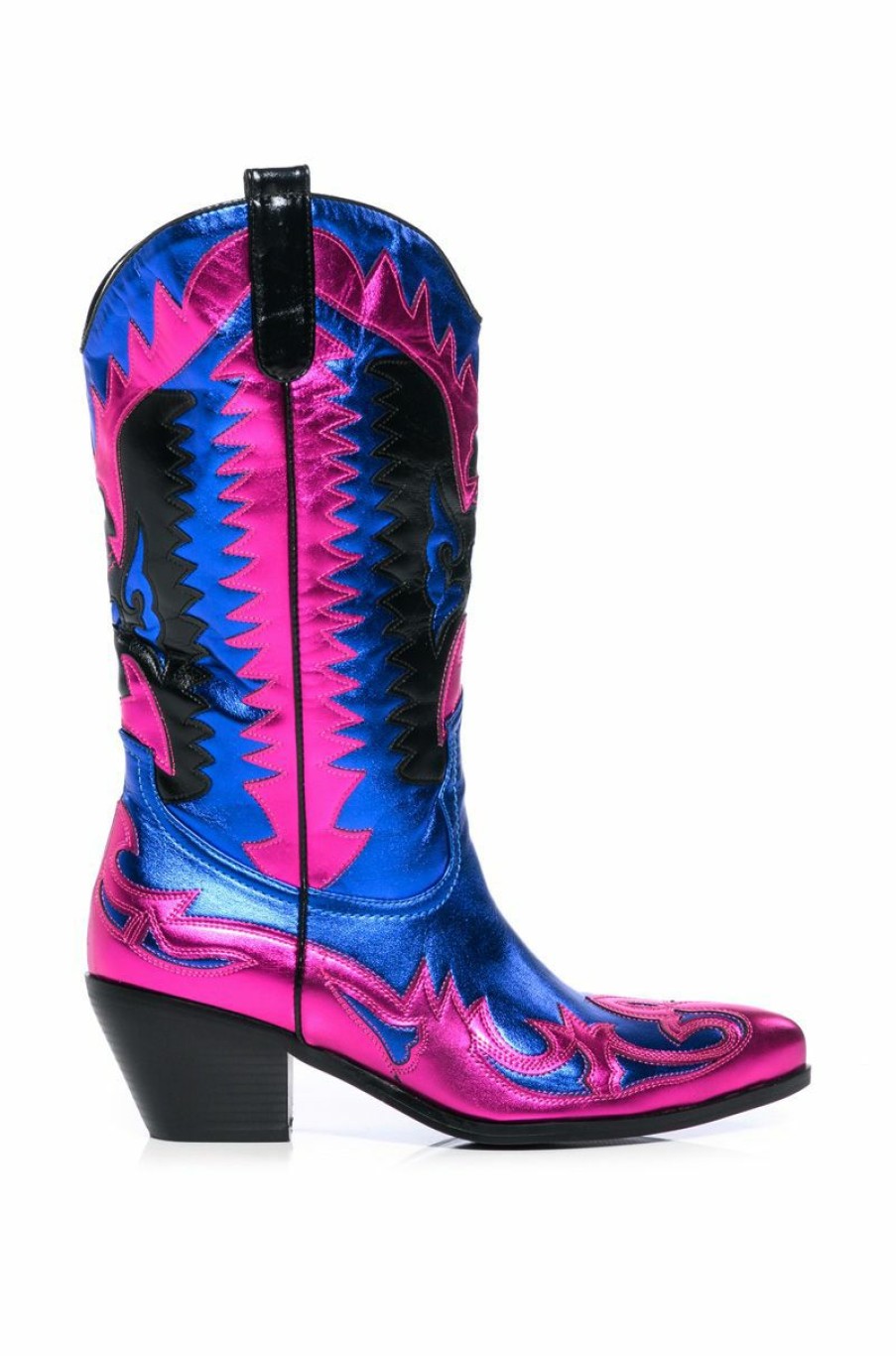 Shoes * | Azalea Wang Way Metallic Boot In Blue