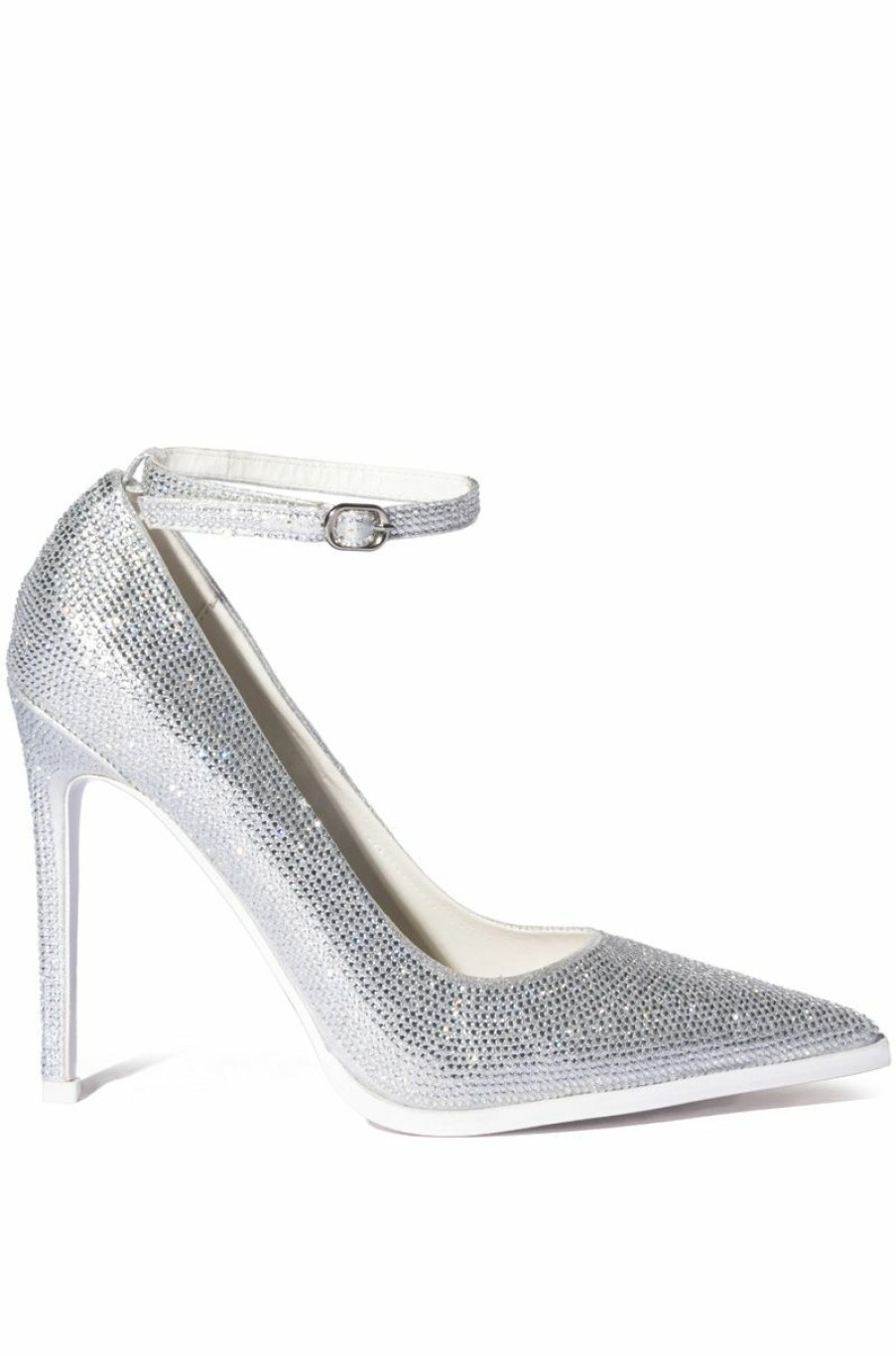 Shoes * | Azalea Wang As You Wish Embellished Pump In Silver