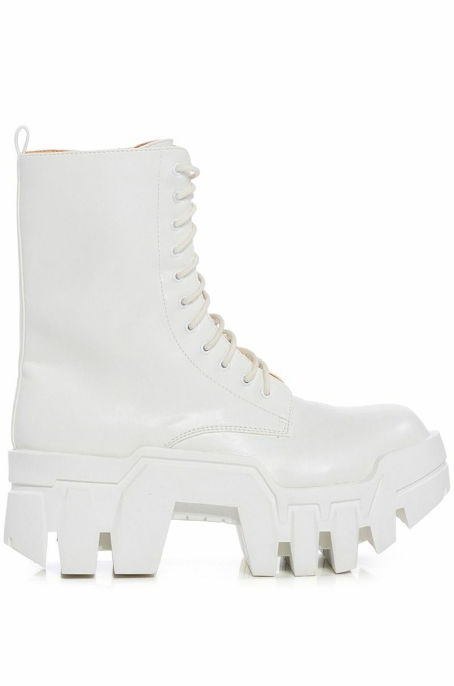 Shoes * | Azalea Wang Olympia Chunky Bootie White