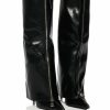 Shoes * | Azalea Wang Acadia Stiletto Knee High Wedge Boot In Black